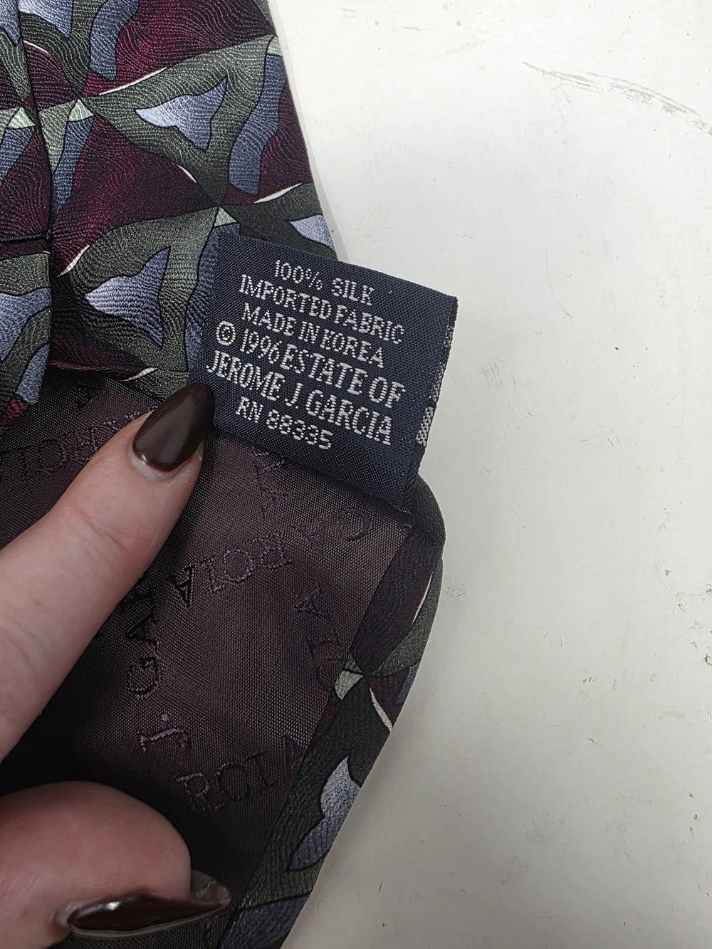 Vintage J Garcia Silk Tie Collection Fifteen Blue Fan Green Hills 1996